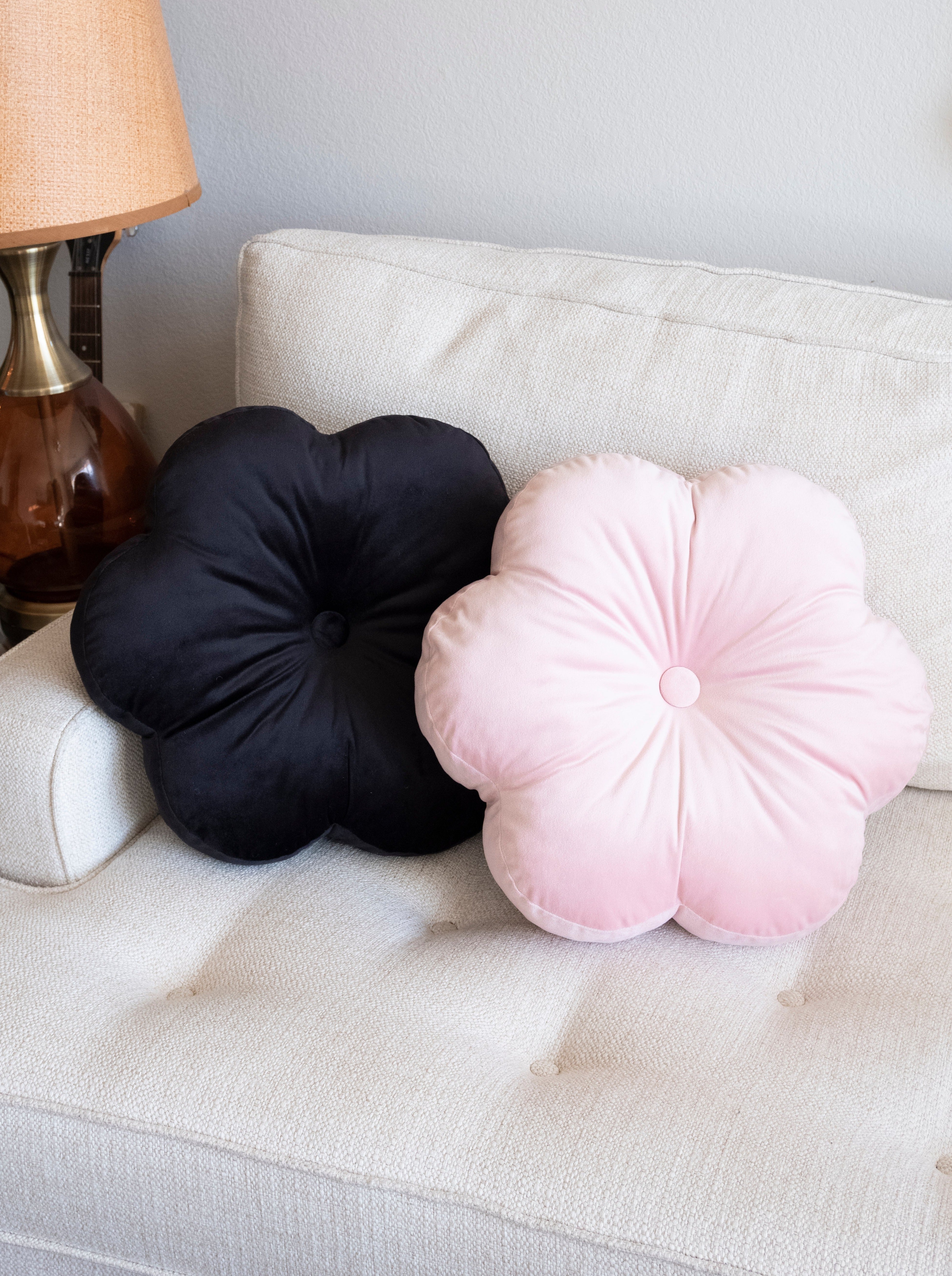 Pink discount flower pillow