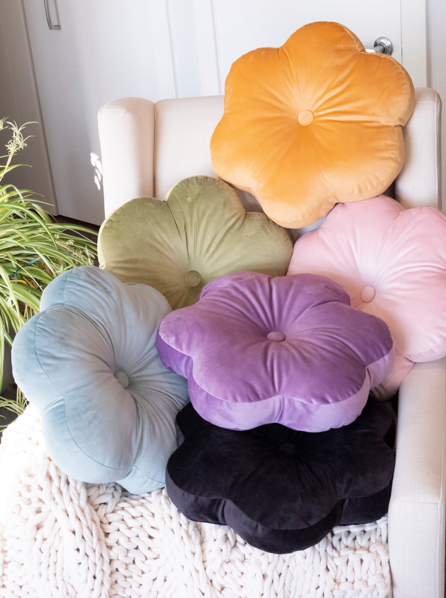 colorful flower pillows