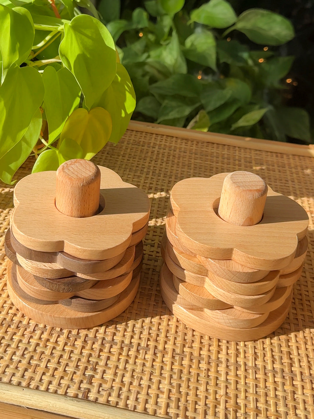 Wooden Flower Coasters