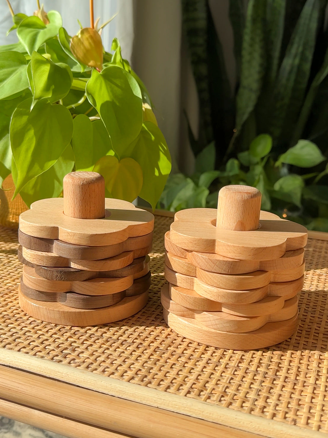 Wooden Flower Coasters