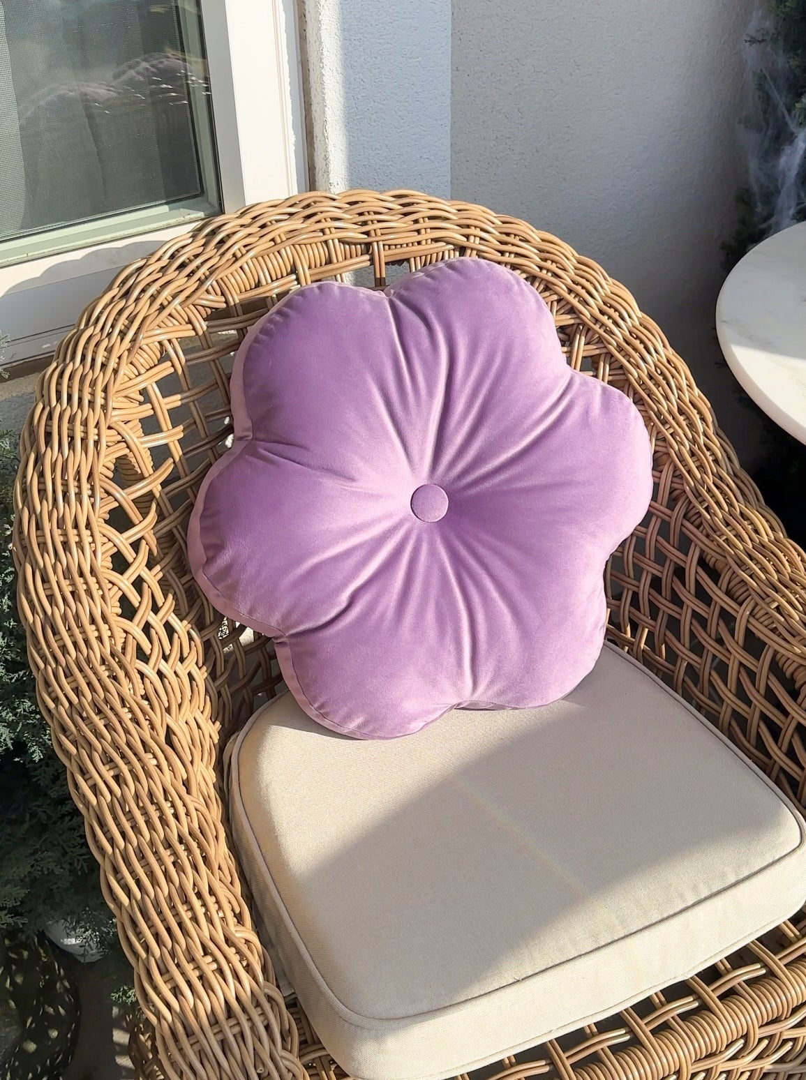 light purple flower pillow